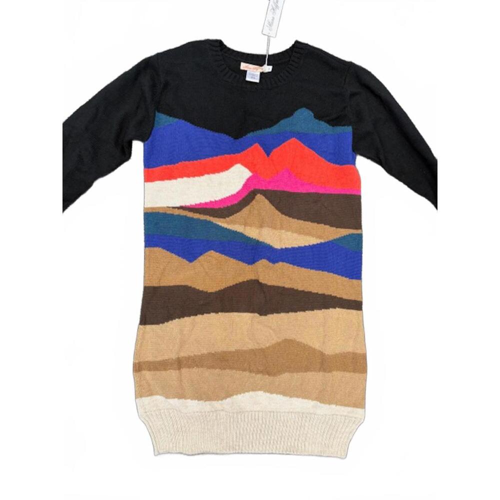 NWT New Mara Hoffman Landscape Sweater Knit Mini Dress Large